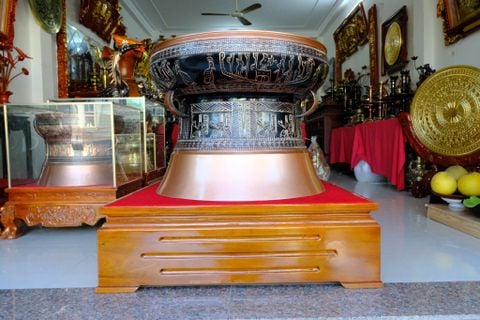 Trống Đồng Đông Sơn Đồng Đỏ Đường Kính 80cm  - Hoa Văn Ngọc Lũ Họa Tiết Nổi