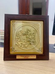 Tranh Quà Tặng - Hưng Thịnh bằng đồng KT 22x22cm