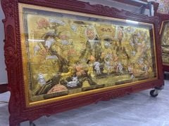 Tranh Mừng Thọ Bằng Đồng, Mừng Thọ Cụ Bà Đồng Vàng Xước Dát - Kích Thước 170x90 Cm