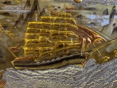 Tranh Thuận Buồm Xuôi Gió- Đồng Vàng Xước Dát- Kích Thước 170x90- Khung Sồi Trơn