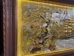 Tranh Thuận Buồm Xuôi Gió- Đồng Vàng Xước Dát- Kích Thước 170x90- Khung Sồi Trơn