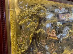 Tranh Đồng Mã Đáo Thành Công Nền Vàng Cạo Xước - KT 230*120Cm Khung Trơn M1