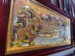 Tranh Thuận Buồm Xuôi Gió- Đồng Đỏ Xước Dát- Kích Thước 170x90- Khung Sồi Trơn