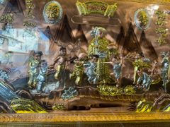 Tranh Mừng Thọ Bằng Đồng, Mừng Thọ Cụ Bà Đồng Đỏ Xước Dát - Kích Thước 170x90 Cm