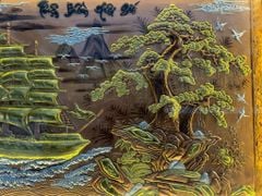 Tranh Thuận Buồm Xuôi Gió Đồng Đỏ Xước Dát Vàng - Kích Thước 230*120 Khung Sồi