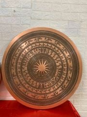 Mặt trống đồng đỏ đúc chìm đường kính 81cm nặng 25kg