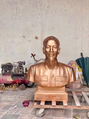 Tượng Đồng Bác Hồ  Bán Thân Cao 61cm Đồng Đỏ
