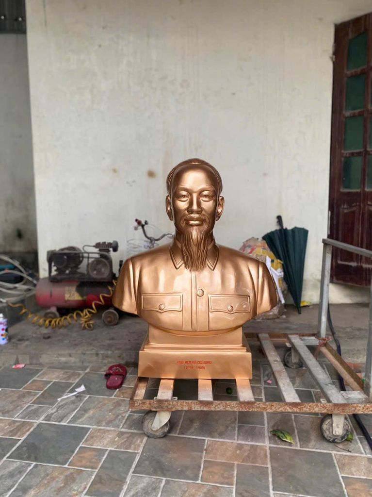 Tượng Đồng Bác Hồ  Bán Thân Cao 61cm Đồng Đỏ