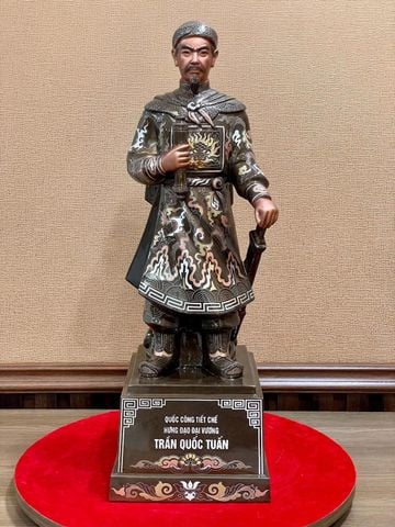 Tượng Đồng Trần Quốc Tuấn Cao 70Cm khảm ngũ sắc (hàng kỹ)