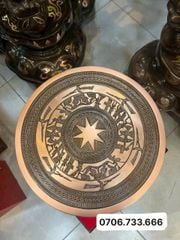 Trống Đồng Đông Sơn Đồng Đỏ Đường Kính 30cm - Hoa Văn Ngọc Lũ Họa Tiết Chìm