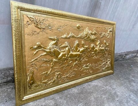 Tranh Đồng Mã Đáo Thành Công 237x127 Cm Khung Đồng Liền