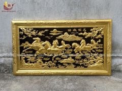 Tranh Đồng Mã Đáo Thành Công chữ nho dát vàng KT 237x127 Cm Khung Đồng Liền