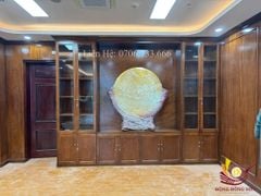 Mặt Trống Đồng Đúc- Kèm Đế Gỗ- Đường Kính 110cm Dát Vàng