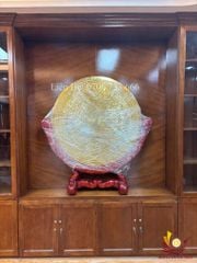 Mặt Trống Đồng Đúc- Kèm Đế Gỗ- Đường Kính 110cm Dát Vàng
