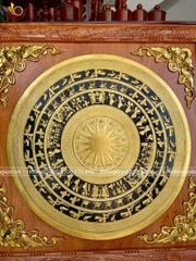 Tranh Trống Mặt Gò Khung Gỗ Hương Đá KT 107x107cm Mặt 80cm Khung Vuông