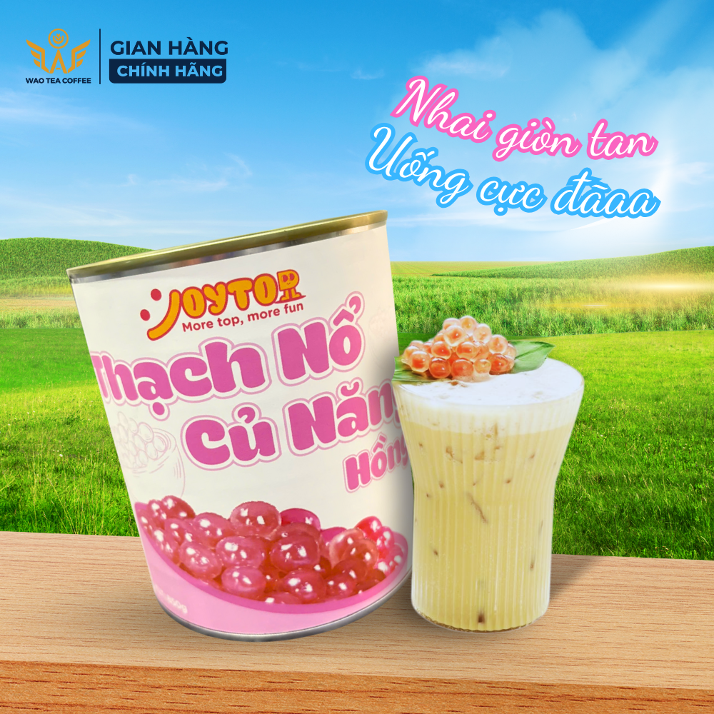  Thạch nổ củ năng hồng (850g) topping cho trà sữa và trà trái cây 