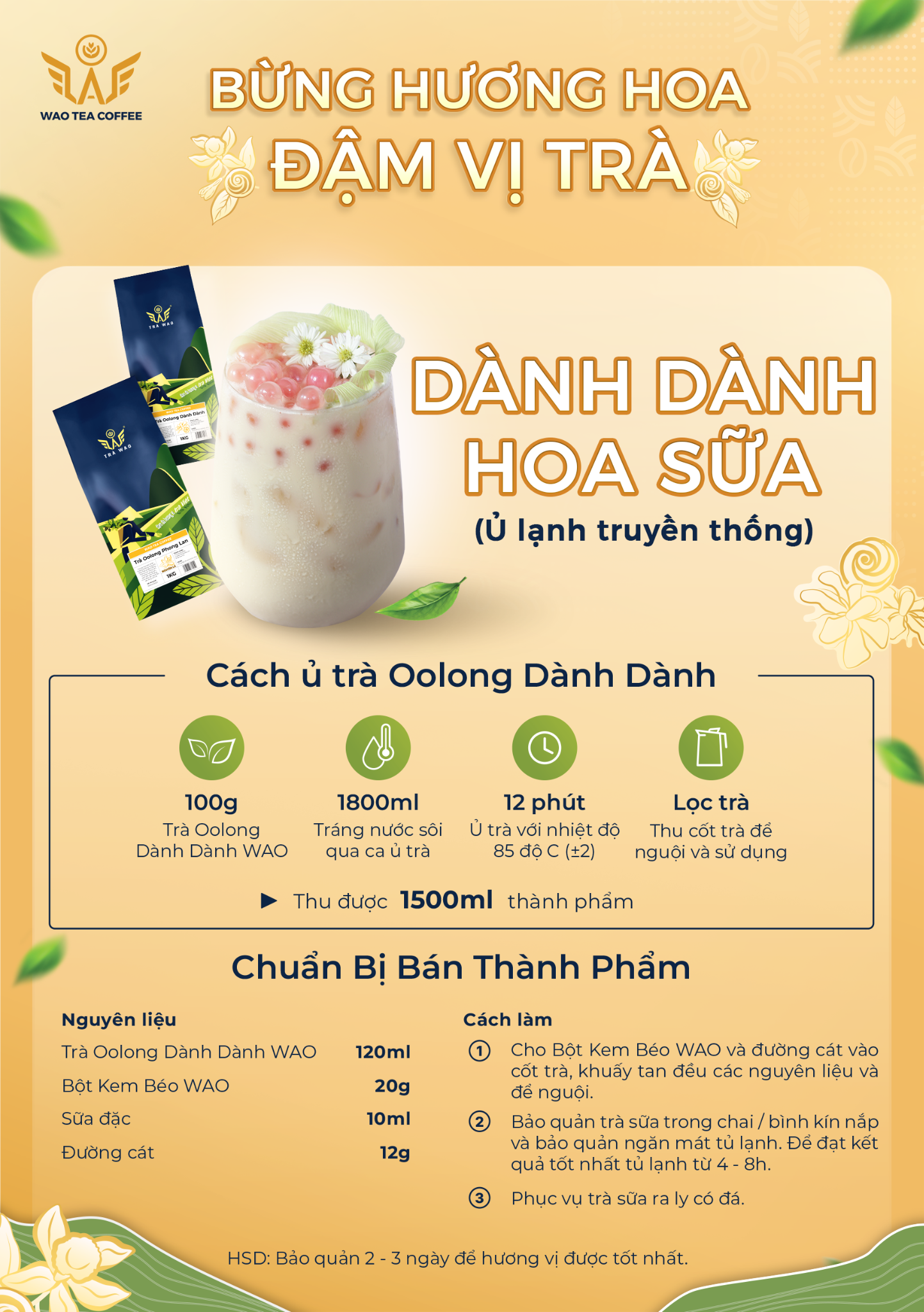  Trà Oolong Dành Dành WAO (1kg) 