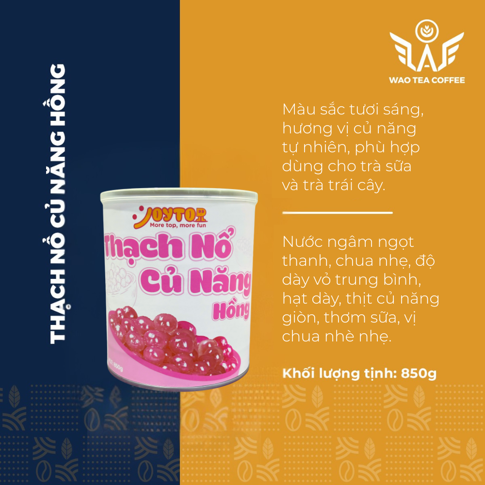  Thạch nổ củ năng hồng (850g) topping cho trà sữa và trà trái cây 