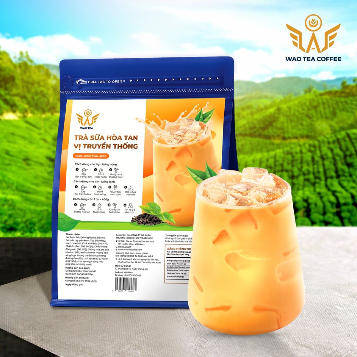 Trà Sữa Hoà Tan Vị Truyền Thống WAO
