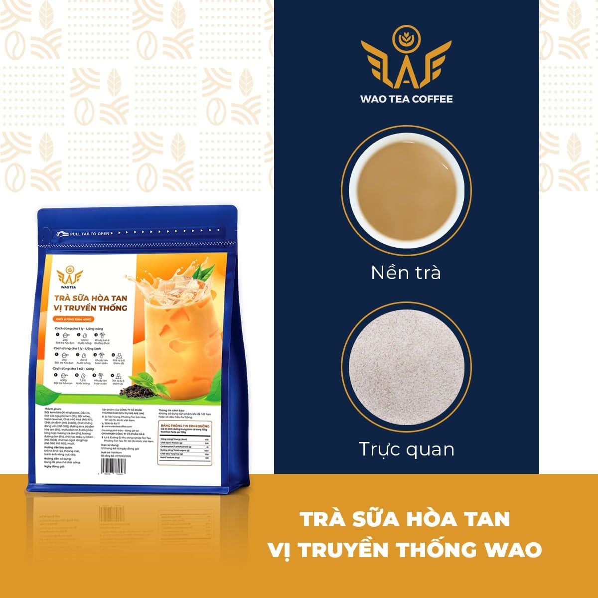 Trà Sữa Hoà Tan Vị Truyền Thống WAO