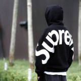 Hoodie Supreme Big Logo Jacquard Black 