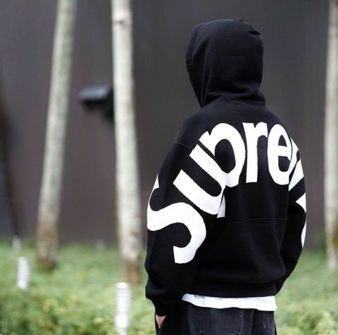  Hoodie Supreme Big Logo Jacquard Black 