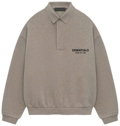  Essential Fleece Polo Heather Gray 