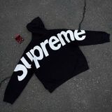  Hoodie Supreme Big Logo Jacquard Black 