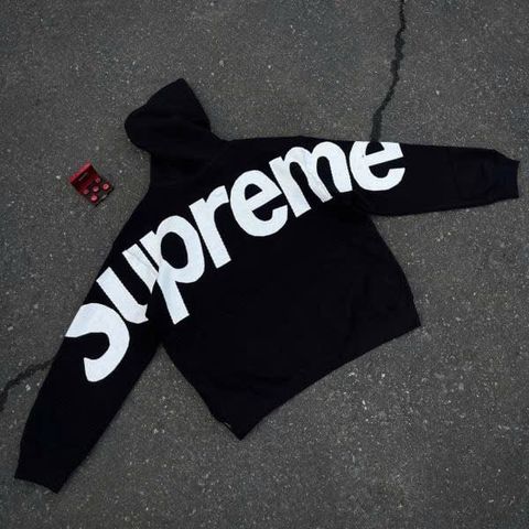  Hoodie Supreme Big Logo Jacquard Black 