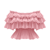  MADMIND [ MẶC 4 KIỂU ] Áo Nữ Trễ Vai Nhún 3 Tầng  PUDDING TOP - Áo Lệch Vai Mùa Hè Đi Biển Màu Hồng 