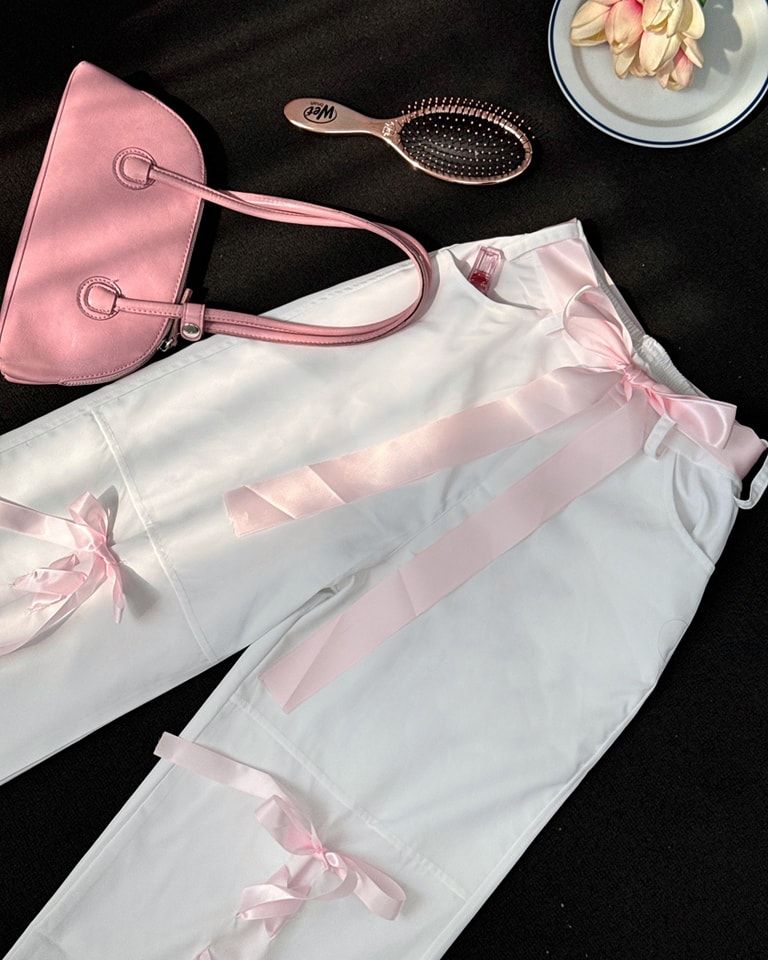  Quần Dài Phối Thắt Nơ Ribbon Trouser Madmind - Màu Trắng 