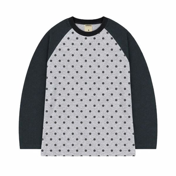  Áo Thun Raglan Tay Dài Hoạ Tiết Chấm Bi MADMIND D15 - Màu Tay Xám 