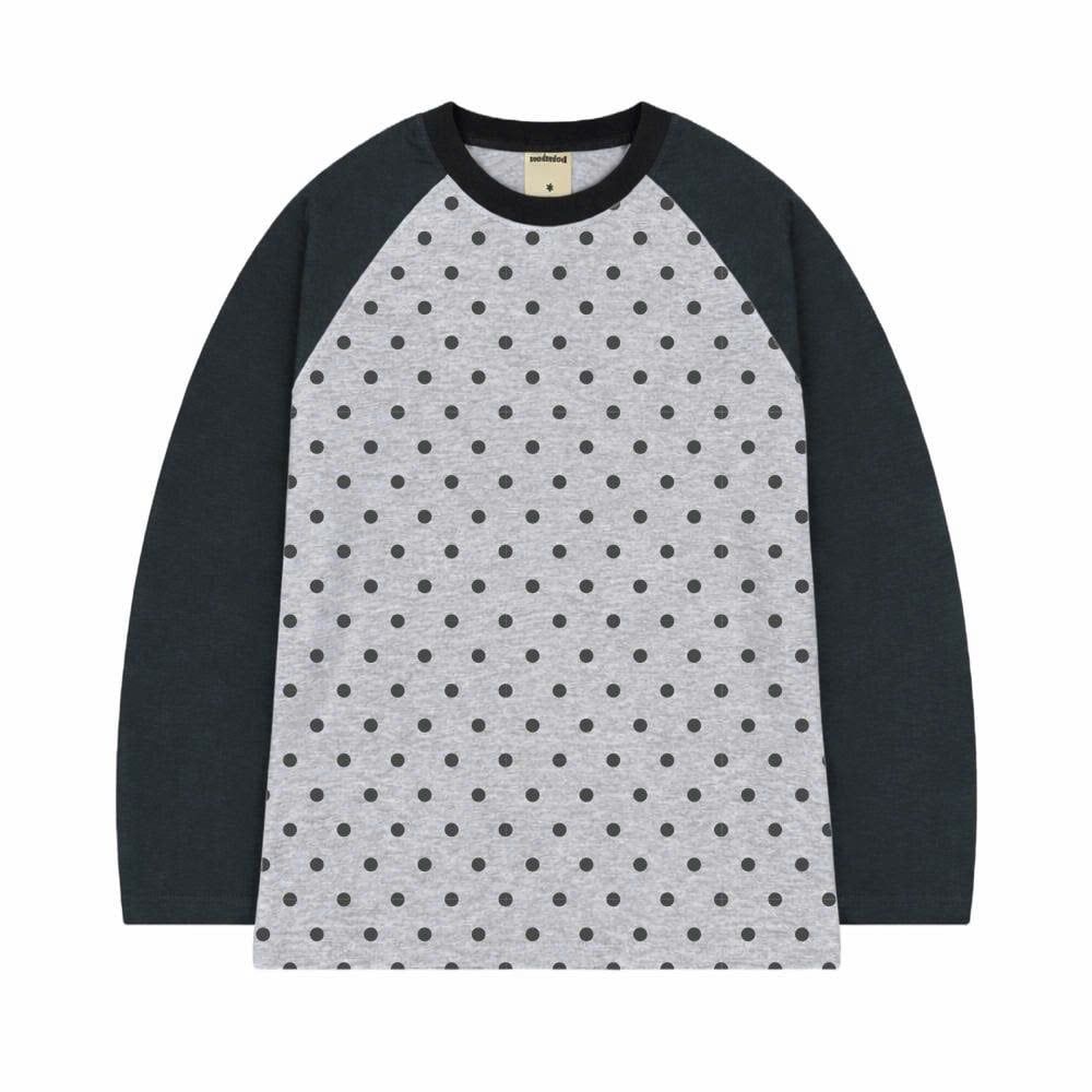  Áo Thun Raglan Tay Dài Hoạ Tiết Chấm Bi MADMIND D15 - Màu Tay Xám 