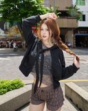  Áo Khoác Hoodie Zip POPPY - Màu Đen 