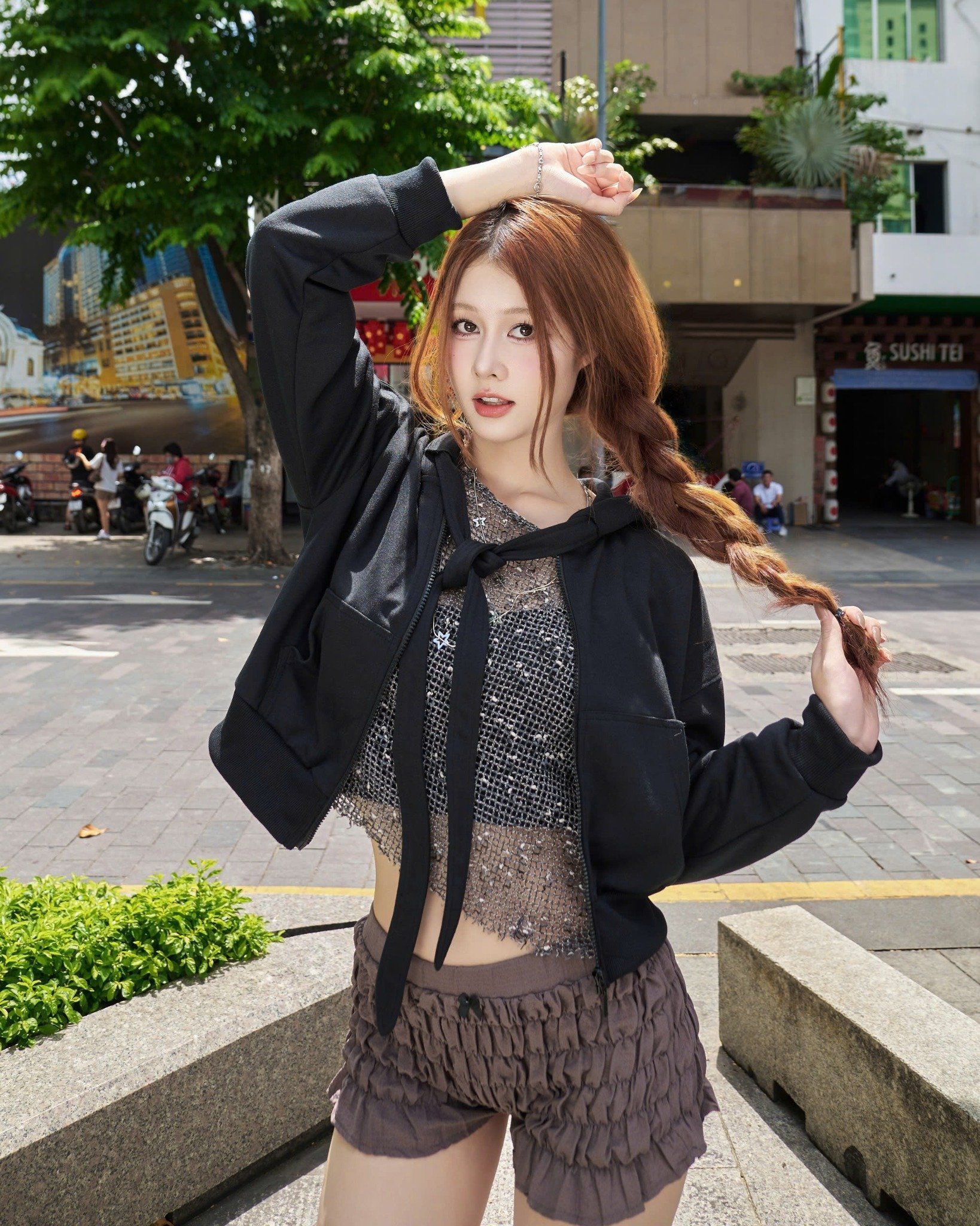  Áo Khoác Hoodie Zip POPPY - Màu Đen 