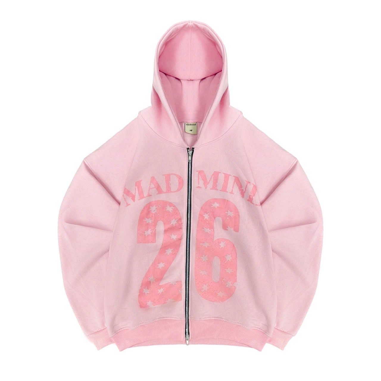  Áo Khoác Hoodie Zip MADMIND K1 - Màu Hồng Nhạt 