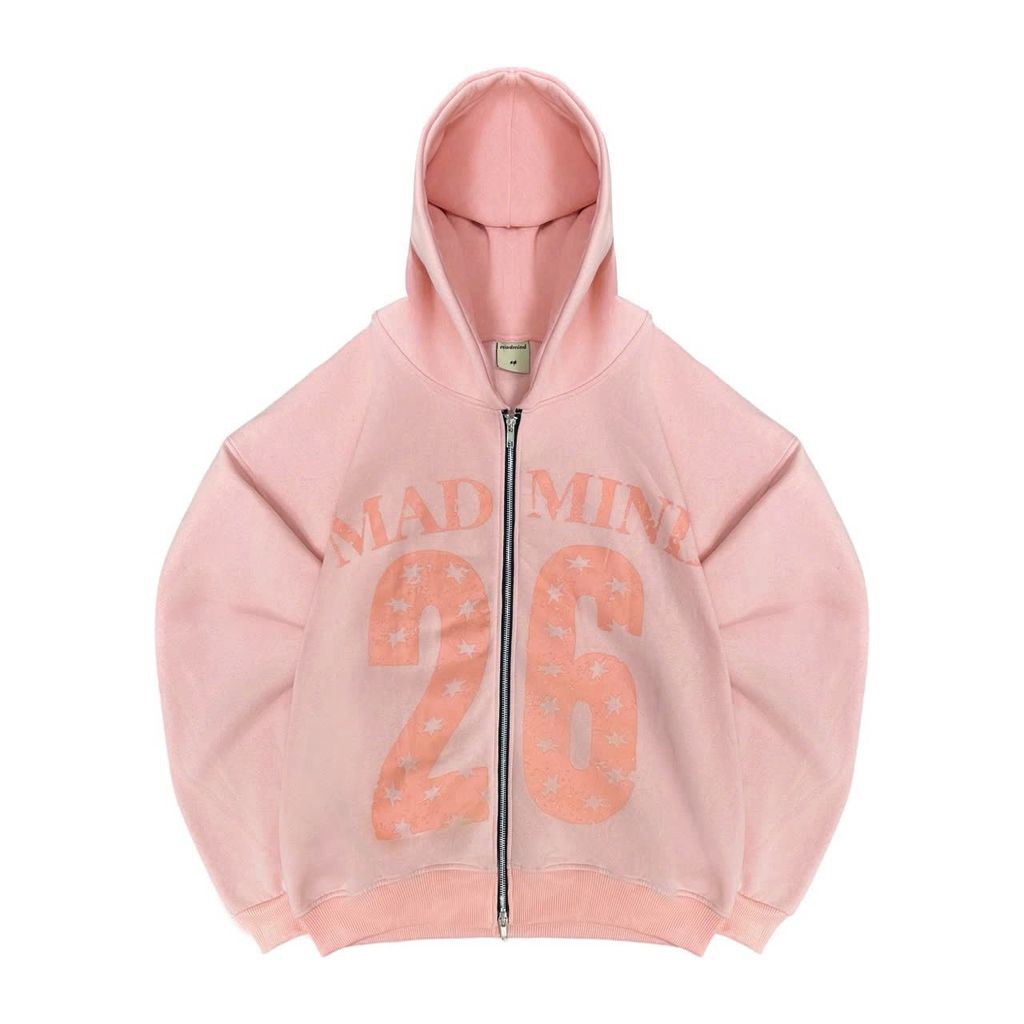  Áo Khoác Hoodie Zip MADMIND K1 - Màu Hồng Cam 