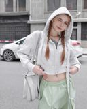  Áo Khoác Hoodie Zip POPPY - Màu Xám 