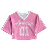  Áo Jersey Croptop Ngắn Tay A41 MADMIND - Màu Hồng 