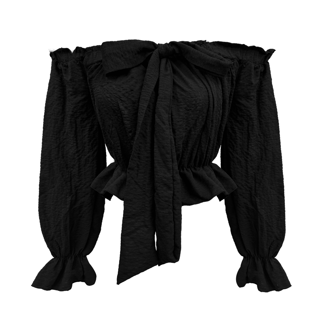  Áo Nữ Trễ Vai Baby Doll MUFFIN MADMIND - Màu Đen 