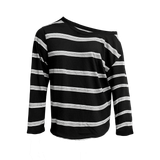  Áo Rộng, Tay Dài Trễ Vai MADMIND D9 - Màu Sọc Đen 