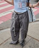  [ TẶNG KÈM DÂY NỊT ] Quần Dù Dài Ống Rộng ECHO MADMIND - Màu Xám 