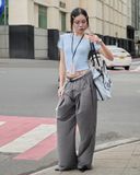  [ TẶNG KÈM DÂY NỊT ] Quần Dù Dài Ống Rộng ECHO MADMIND - Màu Xám 