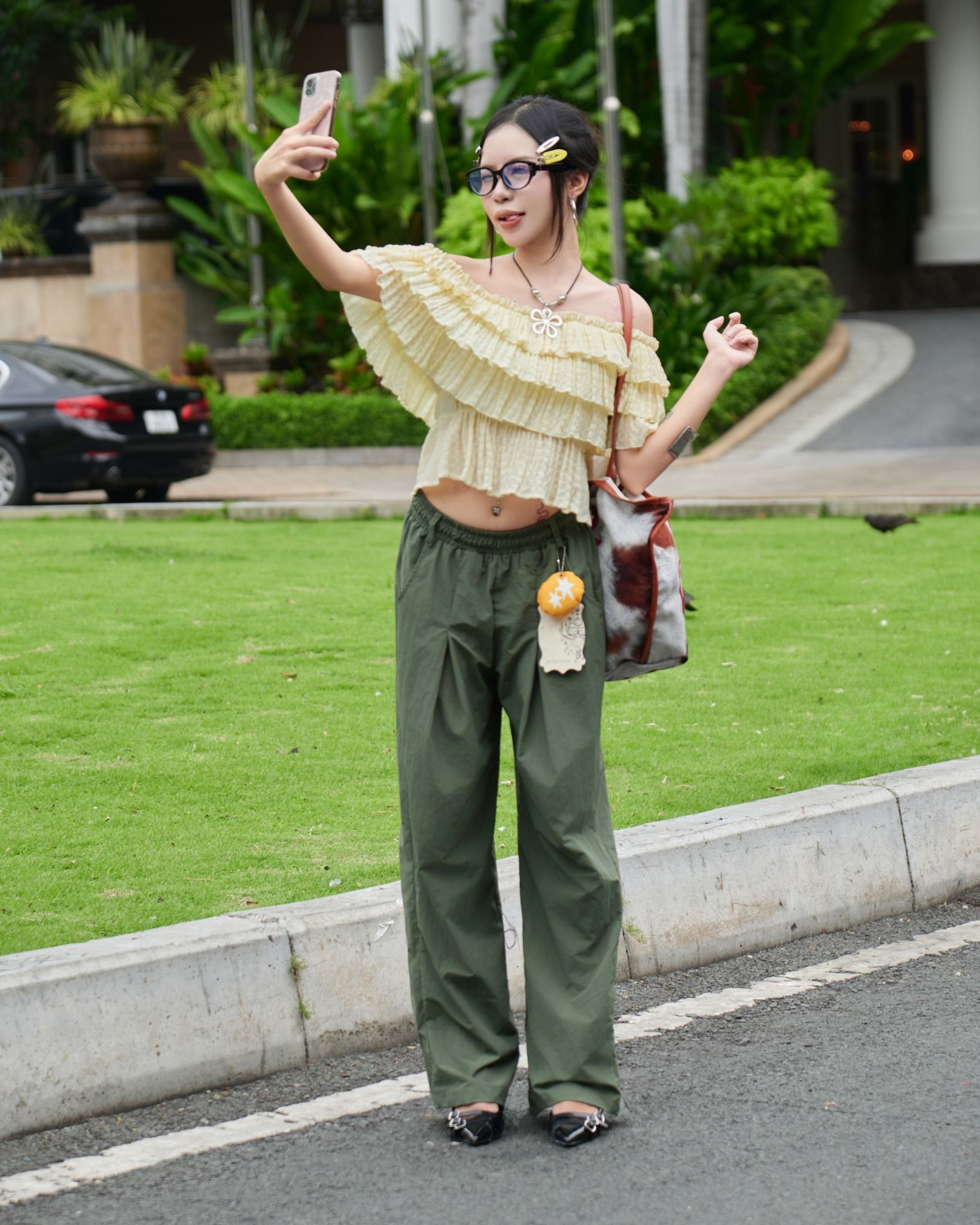  [ TẶNG KÈM DÂY NỊT ] Quần Dù Dài Ống Rộng ECHO MADMIND - Màu Xanh Rêu 