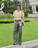  [ TẶNG KÈM DÂY NỊT ] Quần Dù Dài Ống Rộng ECHO MADMIND - Màu Xanh Rêu 