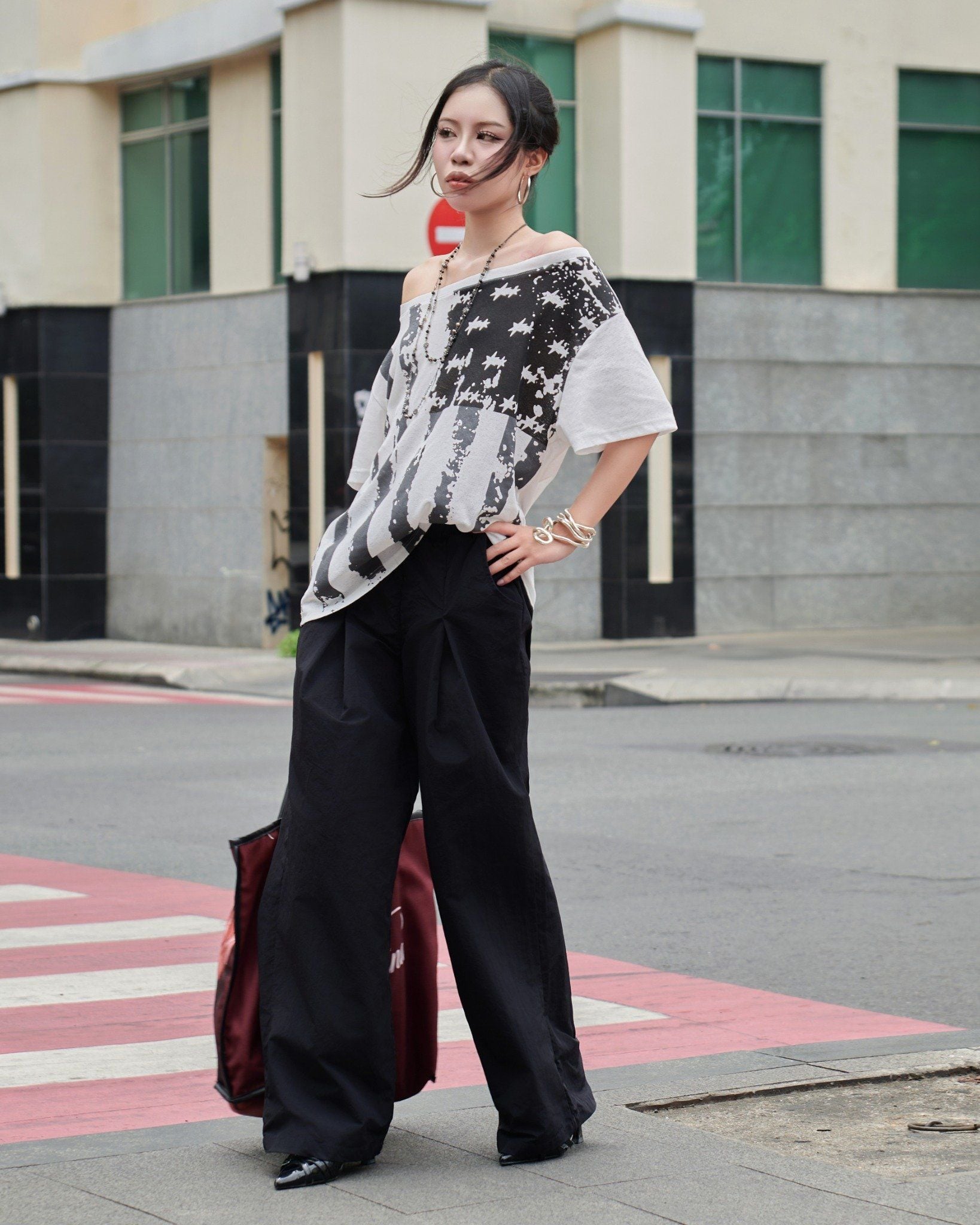  [ TẶNG KÈM DÂY NỊT ] Quần Dù Dài Ống Rộng ECHO MADMIND - Màu Đen 