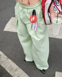  [ TẶNG KÈM DÂY NỊT ] Quần Dù Dài Ống Rộng ECHO MADMIND - Màu Xanh Bơ 