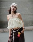  [ TẶNG QUẦN BẢO HỘ ] Chân Váy Nữ Dáng Bí GUMMY MADMIND - Màu Be 