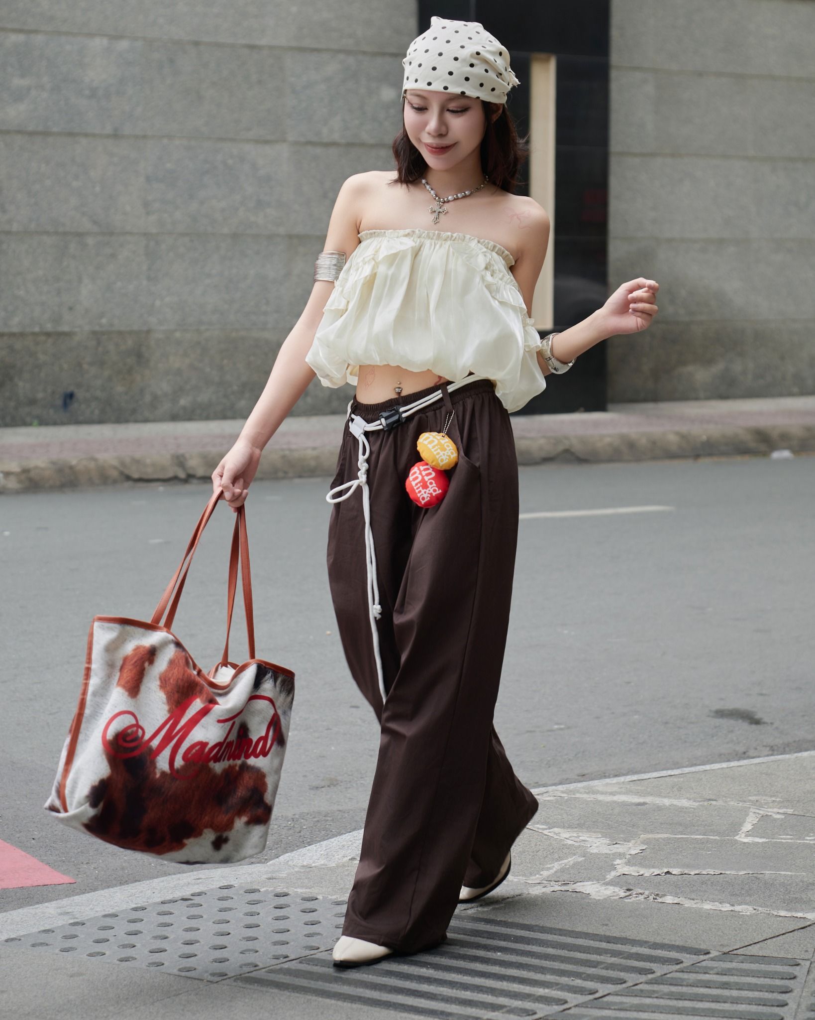  [ TẶNG KÈM DÂY NỊT ] Quần Dù Dài Ống Rộng ECHO MADMIND - Màu Nâu 