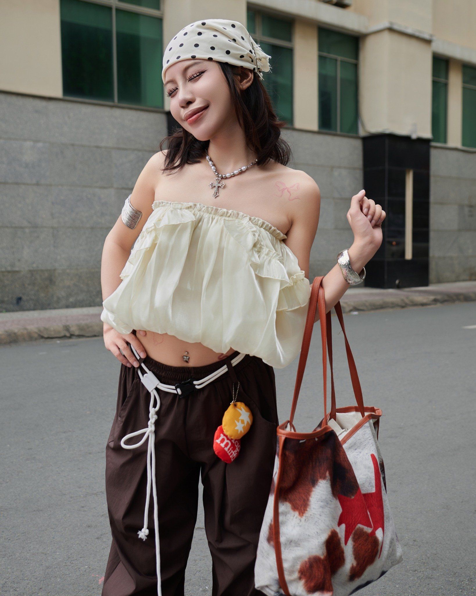  [ TẶNG QUẦN BẢO HỘ ] Chân Váy Nữ Dáng Bí GUMMY MADMIND - Màu Be 